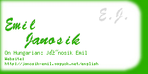 emil janosik business card